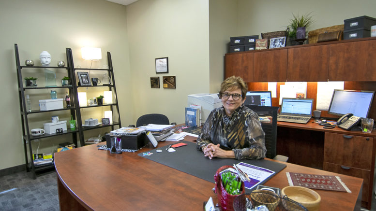 Peggy Cenova is pictured in her office inside the Innovation Connector.